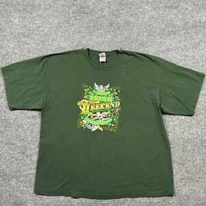 Bayside Irish Weekend 2019 Wildwood NJ T Shirt 3XL USA Made Green Graphic Tee